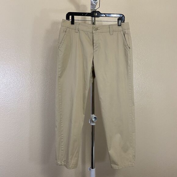 Liz Claiborne Women's Pants Petite Size 8P Ankle Khaki Chino Flat Front - Picture 1 of 13